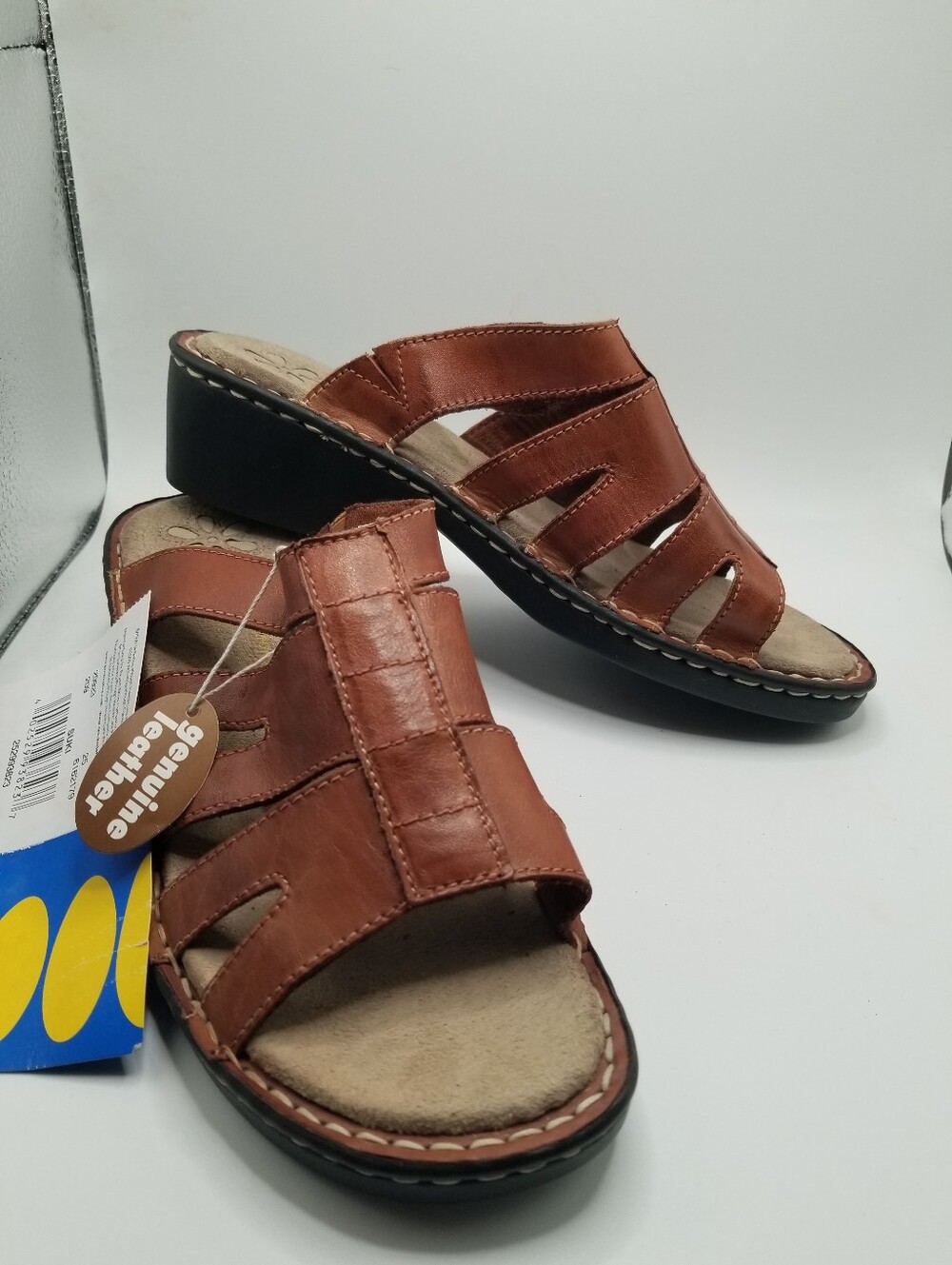 Dr. Scholl’s Leather Comfort Slide Sandals Brown Size 8